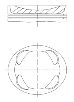 Поршень Citroen Berlingo/Peugeot Partner 1.6 09- (77.25mm/+0.25) Mahle 081 PI 00104 001