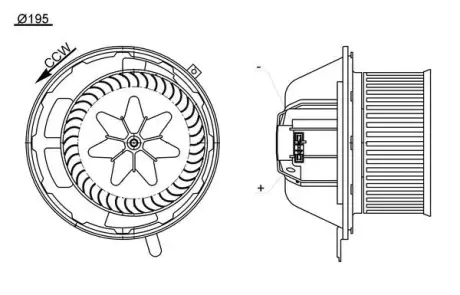 Вентилятор кабiни кондиц. MAHLE / KNECHT AB 194 000S