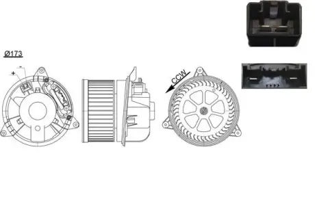 Вентилятор кабiни кондиц. MAHLE / KNECHT AB 195 000S