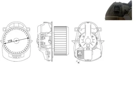 Моторчик пічки VW Touareg 3.0-4.2 10-18 Mahle AB 258 000S