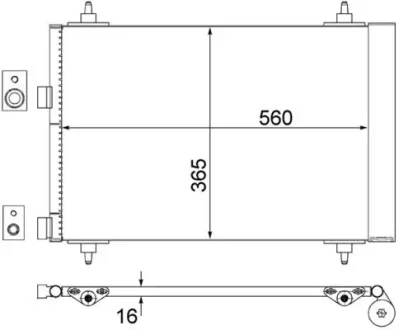 Радіатор кондиціонера 307 1.4-2.0 00- Mahle AC 315 000S
