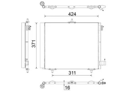Радiатор кондицiонера MAHLE / KNECHT AC 460 000S