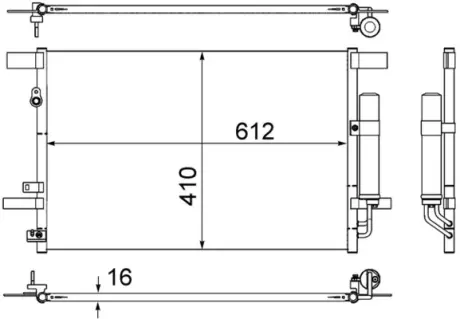 Конденсер кондиціонера MAHLE / KNECHT AC 557 000S