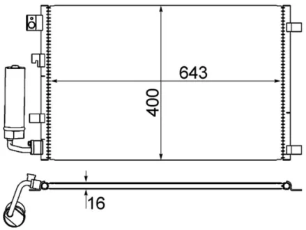 Радіатор кондиціонера Qashqai 1.6-2.0 07-13 Mahle AC 604 001S