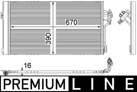 Радiатор кондицiонера MAHLE / KNECHT AC 762 000P (фото 1)