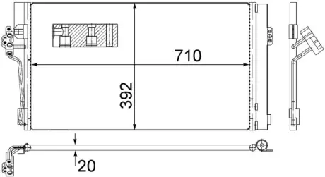 Радіатор кондиціонера MB Vito (W639) 2.2CDI 03-08 (кріплення на 2 шпильки) MAHLE / KNECHT AC 762 000S