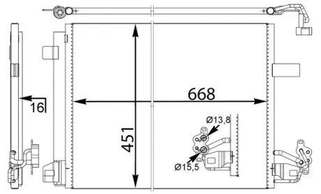 Радiатор кондицiонера MAHLE / KNECHT AC 774 000S