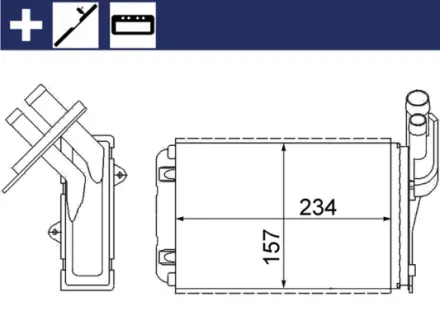 Радiатор опалення MAHLE / KNECHT AH 99 000S