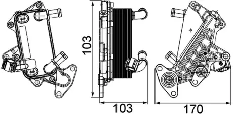 Радіатор масляний VW Passat 1.4-3.6/1.6-2.0TDI 05-10/ Skoda Octavia 1.6-2.0TDI 04-13 (теплообмінник) MAHLE / KNECHT CLC 25 000P
