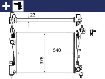 Радіатор охолодження Citroen Nemo/Fiat Fiorino 1.4i 07- MAHLE / KNECHT CR 1121 000S