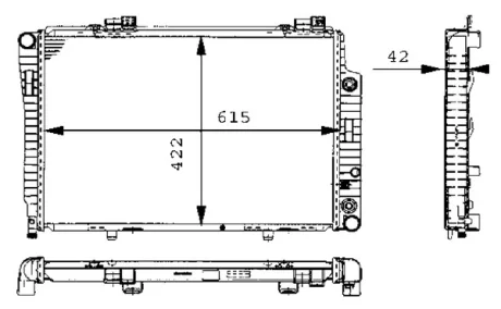 Радіатор охолодження двигуна C-Class(W202) 2.0-2.8D -01 Mahle CR 248 000S