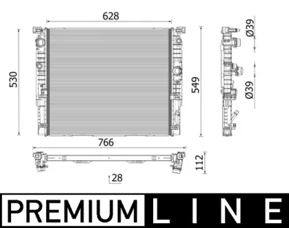 Радіатор охолодження BMW 5 (G30/F90) 16-/7 (G11/G12) 3.0i (B58 15- (для спекотних кліматичних зон) Mahle CR 2771 000P