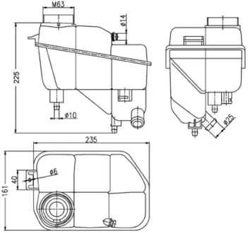Бачок розширювальний MB E-class (S211/W211)/CLS (C219) 02-10 (з датчиком) MAHLE / KNECHT CRT 202 000S