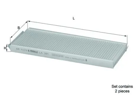 Фiльтр салону MAHLE / KNECHT LA391/S