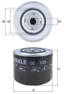 Масляний фiльтр MAHLE / KNECHT OC133