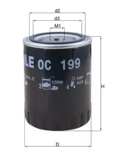 Масляний фiльтр MAHLE / KNECHT OC199