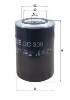 Масляний фiльтр MAHLE / KNECHT OC308