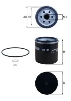 Масляний фiльтр MAHLE / KNECHT OC91D