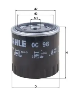 Масляний фiльтр MAHLE / KNECHT OC98