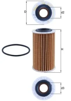 Масляний фільтр FORD FOCUS IV, KUGA III, TOURNEO CONNECT V408 NADWOZIE WIELKO, TRANSIT CONNECT, TRANSIT CONNECT V408/MINIVAN 1.5D 05.15- MAHLE / KNECHT OX1267D