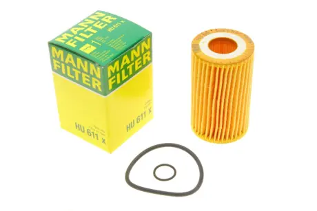 Масляний фільтр RENAULT CLIO II, CLIO II/HATCHBACK, KANGOO, KANGOO EXPRESS, THALIA I, TWINGO I, TWINGO I/HATCHBACK 1.0/1.2/1.2LPG 05.96- MANN HU611X