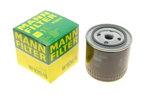Фільтр масляний Chrysler Voyager 3.3 00-03/Jeep Wrangler 4.0 06- MANN W920/6