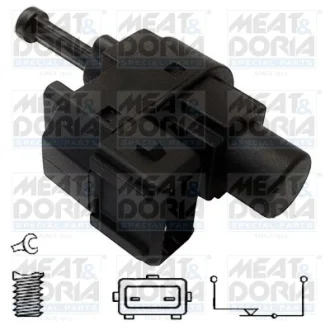 MEATDORIA FORD вимикач STOP-сигналів (черн.) Fiesta 01-, Focus -04, Fusion 02-, Mondeo. MEAT&DORIA 35022