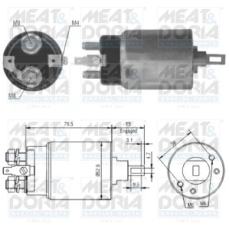 Соленоїд стартера FORD MAVERICK NISSAN PICK UP, TERRANO I, TERRANO II, URVAN 2.3D/2.5D/2.7D 03.86-09.07 MEAT&DORIA 46022