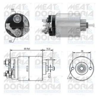 MEATDORIA FORD Втягуюче реле стартера FIESTA V 1.25 16V 03-08, FOCUS II 1.4 04-12, MAZDA 2 (DY) 1.4 03-07, VOLVO S40 II 1.6 05-12 MEAT&DORIA 46104