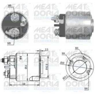 Соленоїд стартера (12В) NISSAN KUBISTAR RENAULT CLIO I, CLIO II, CLIO II/HATCHBACK, CLIO III, KANGOO, KANGOO EXPRESS, MODUS, THALIA I, TWINGO I, TWINGO II 1.2-1.5D 01.96- MEAT&DORIA 46160