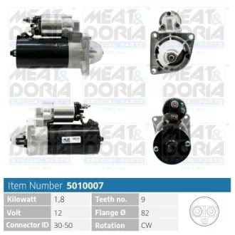 FIAT Стартер DOBLO 1.9 01 Meat & Doria 5010007