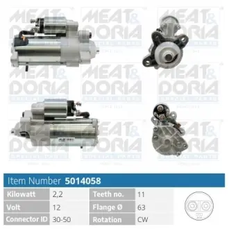 MEATDORIA FORD стартер C-Max,Focus,Galaxy,Kuga,Mondeo,S-Max MEAT&DORIA 5014058