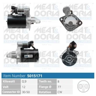 HYUNDAI Стартер ELANTRA IV (HD) 1.6 CRDi 05-11, KIA CEED SW (ED) 1.6 07-12 Meat & Doria 5015171