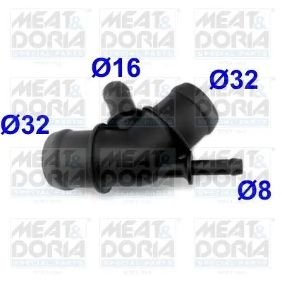 Фланець охолоджувальної рідини Bora,Golf,Shara,AUDI A3/TT,SEAT,SKODA Meat & Doria 93131 (фото 1)