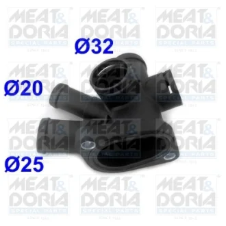 MEATDORIA VW Фланець охолоджувальної рідини GOLF,VENTO 1.6 96-97 MEAT&DORIA 93186