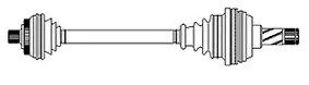 Піввісь (передня) (L) Audi Q3 2.0TFSI 14-18/VW Tiguan 2.0TSI/2.0TDI 07-18 (36z/26z/566mm) АКПП Metelli 17-1412