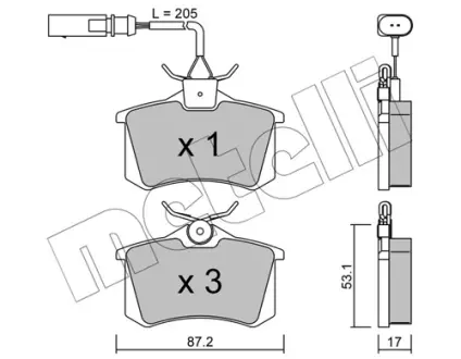 Гальмівні колодки Metelli 22-0100-3