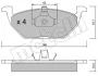 Колодки гальмівні (передні) Audi A3/Seat Toledo 96-04/Skoda Octavia 96-07/VW Golf 97-05/Polo 02- Metelli 22-0211-0 (фото 1)