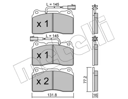 Тормозные колодки Metelli 22-0288-0