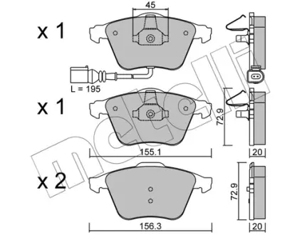 Тормозные колодки Metelli 22-0549-4