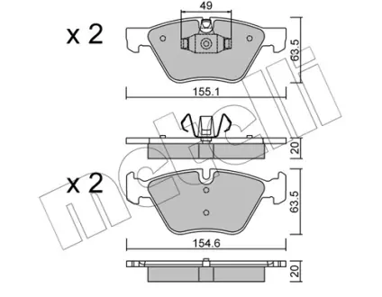 Гальмівні колодки Metelli 22-0557-5