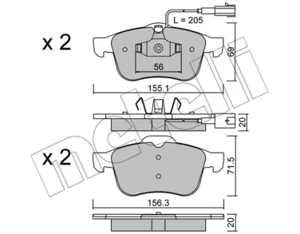 Тормозные колодки Metelli 22-0703-0