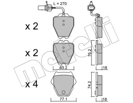 Гальмівні колодки Metelli 22-0774-1