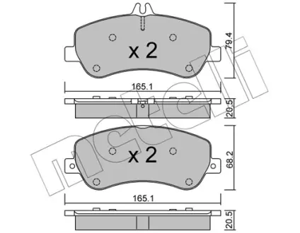 Колодки гальмівні (передні) MB GLK-class (X204) 08- Metelli 22-0825-0