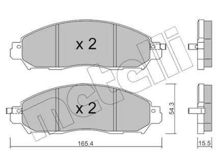 Колодки гальмівні (передні) Nissan Leaf 17- Metelli 22-1081-1