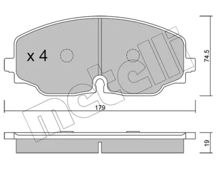 Колодки гальмівні (передні) VW Atlas 2.0 TSI/3.6 FSI 16- Metelli 22-1171-0