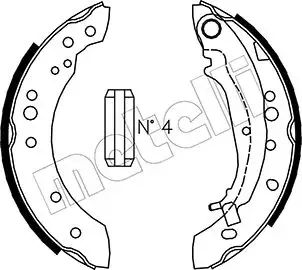 Колодки гальмівні (задні) Smart ForFour 04-06/Mitsubishi Colt 04-12 (барабанні) (203.2x39) Metelli 53-0266 (фото 1)