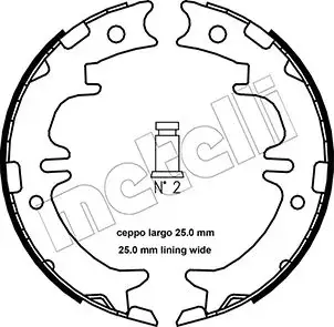 Колодки ручника Lexus GS/IS/LS/RX/SC 93-15/Toyota Highlander/Rav4 94-07/Mitsubishi Pajero III 08- (190x45) Metelli 53-0439 (фото 1)
