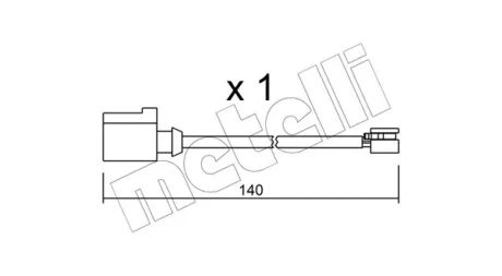 Датчик зносу гальмівних колодок (задніх) VW Touareg 10-/Porsche Cayenne/Panamera 09- (L=150mm) Metelli SU.274