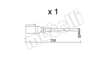 Датчик зносу гальмівних колодок VW Crafter 2.0TDI 16- (L=230mm) Metelli SU.364
